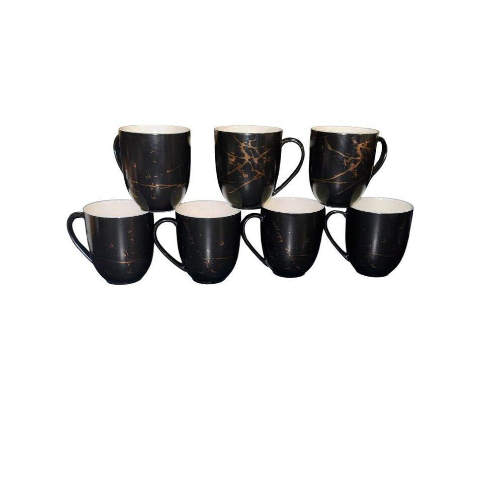 Stone + Lain Black & Gold Marble Porcelain Coffee Mugs Dishwasher Safe